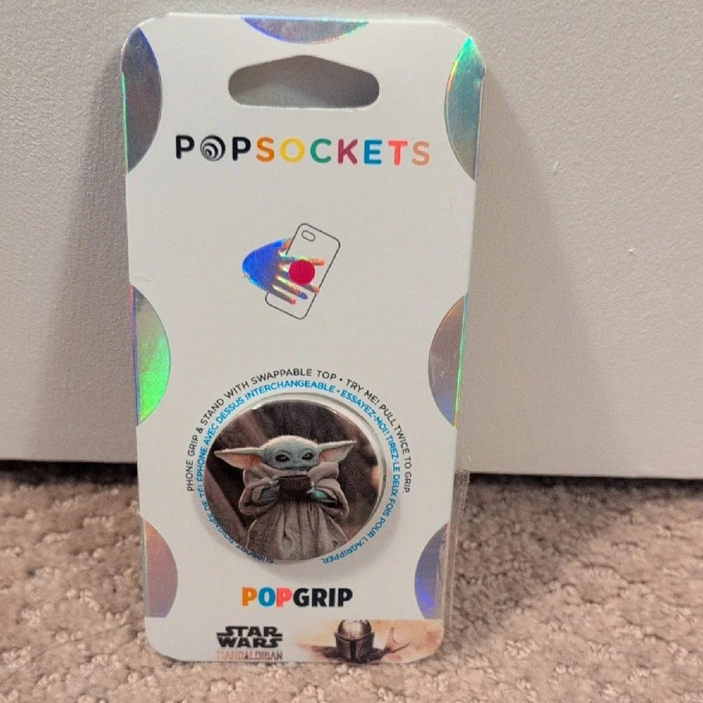 PopSocket PopGrip Star Wars The Mandalorian Phone Grip - Gray NWT
